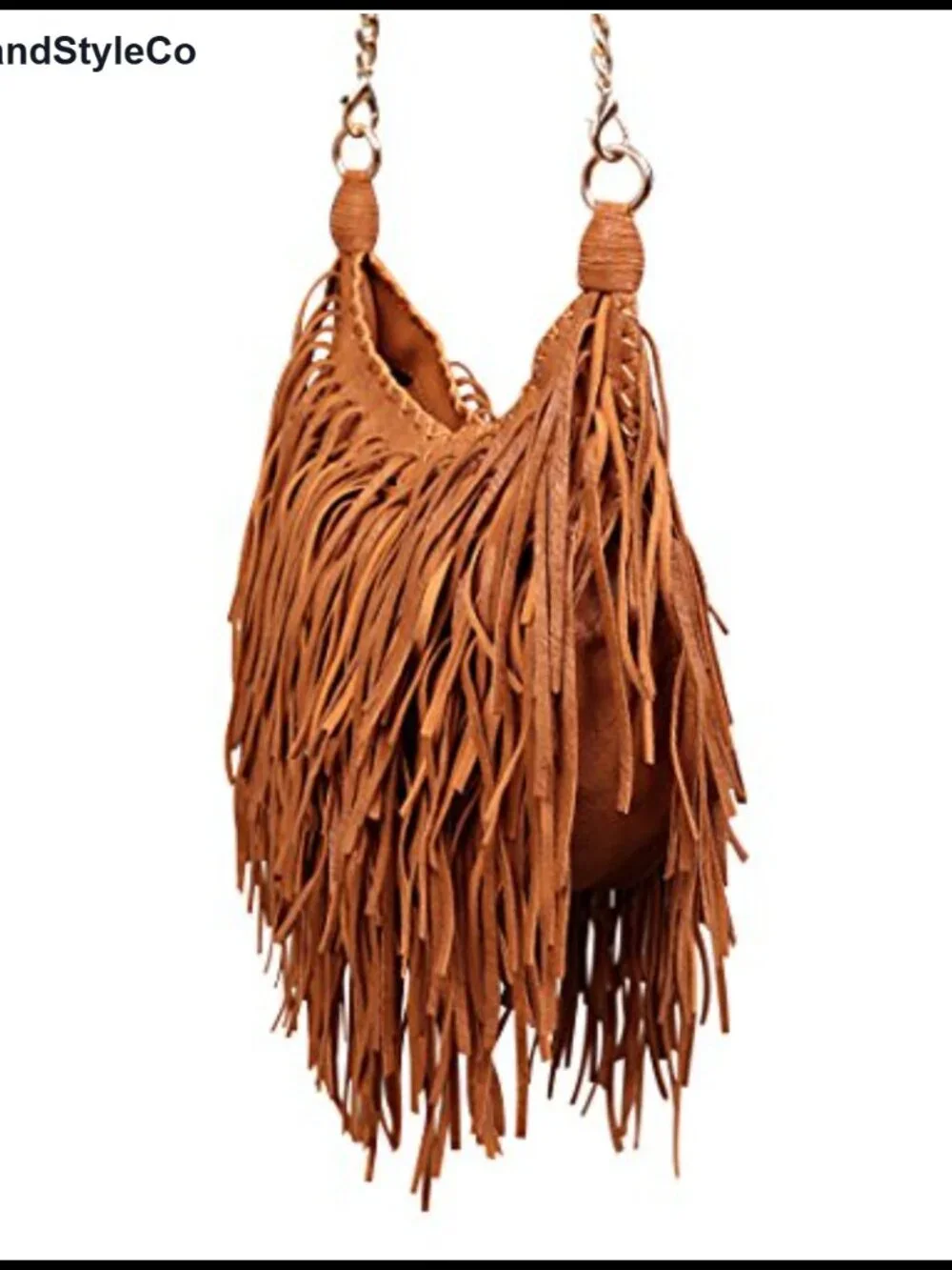 Women Fringe Tassel Cross Body Bag PU Leather Leisure Shoulder Bag